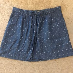 Loft Polka Dot Jean Skirt